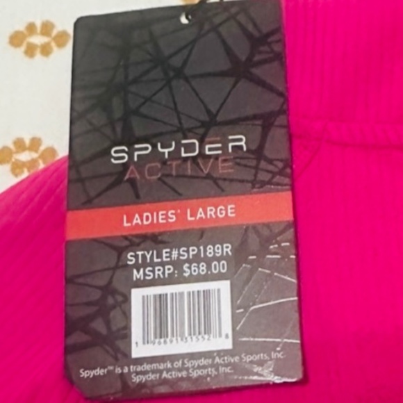 SALE Spyder Active Hot Pink Quarter Zip Long Sleeve Shirt - Picture 6 of 9